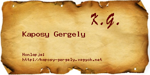 Kaposy Gergely névjegykártya